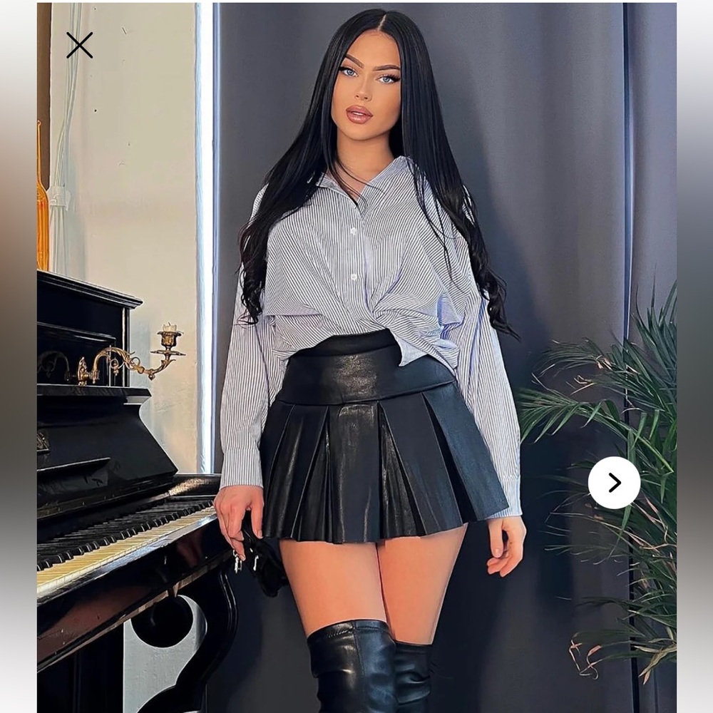 Playful Distraction Pleated Mini Skirt